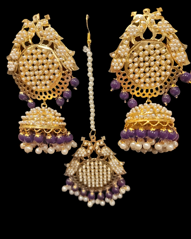 Jadau Pearl Earrings Set (Very Lightweight)