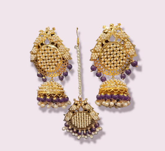 Jadau Pearl Earrings Set (Very Lightweight) image 3