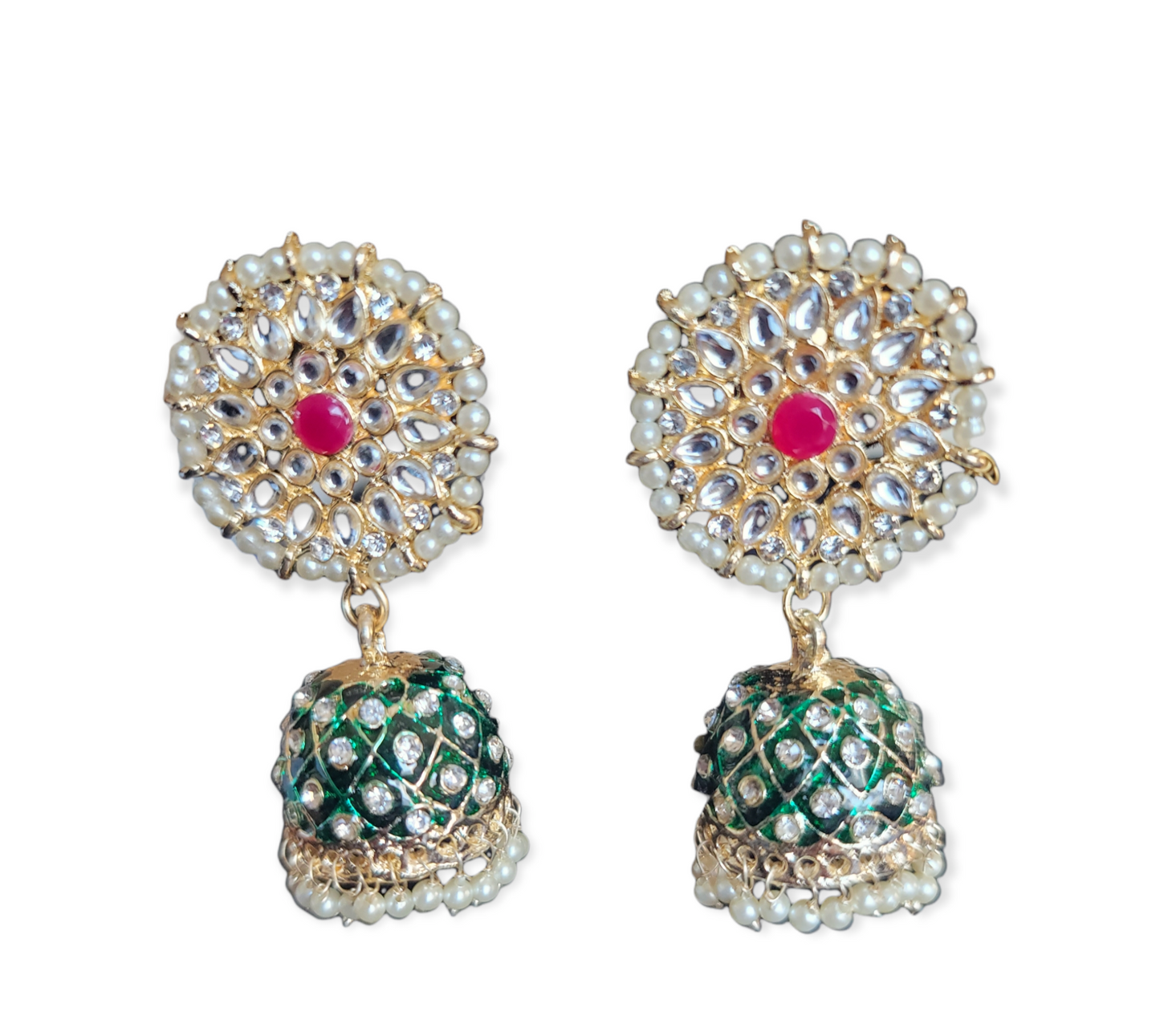 Jaipuri Collections Studded Jhumki Earri gs