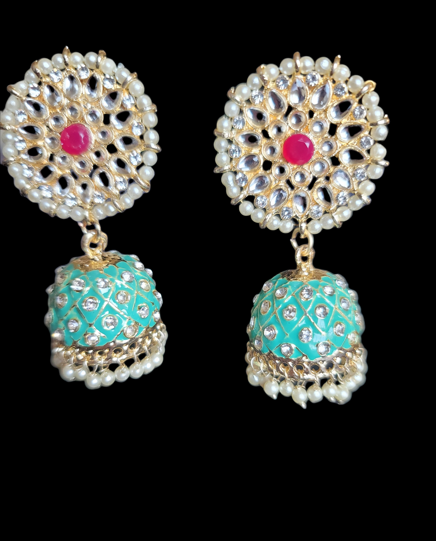 Jaipuri Collections Studded Jhumki Earri gs