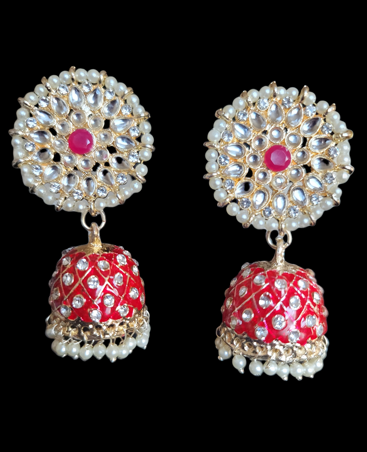 Jaipuri Collections Studded Jhumki Earri gs