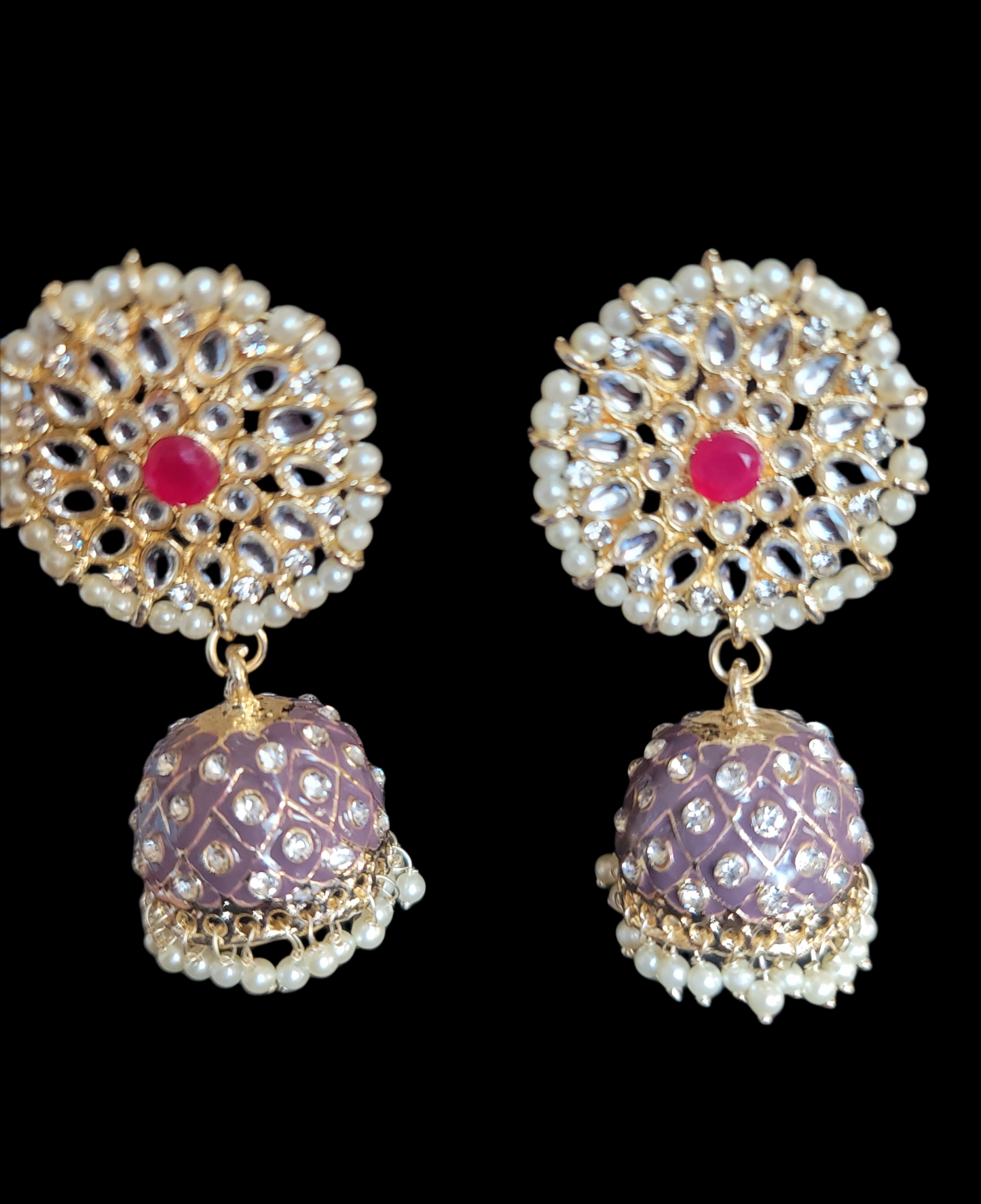 Jaipuri Collections Studded Jhumki Earri gs