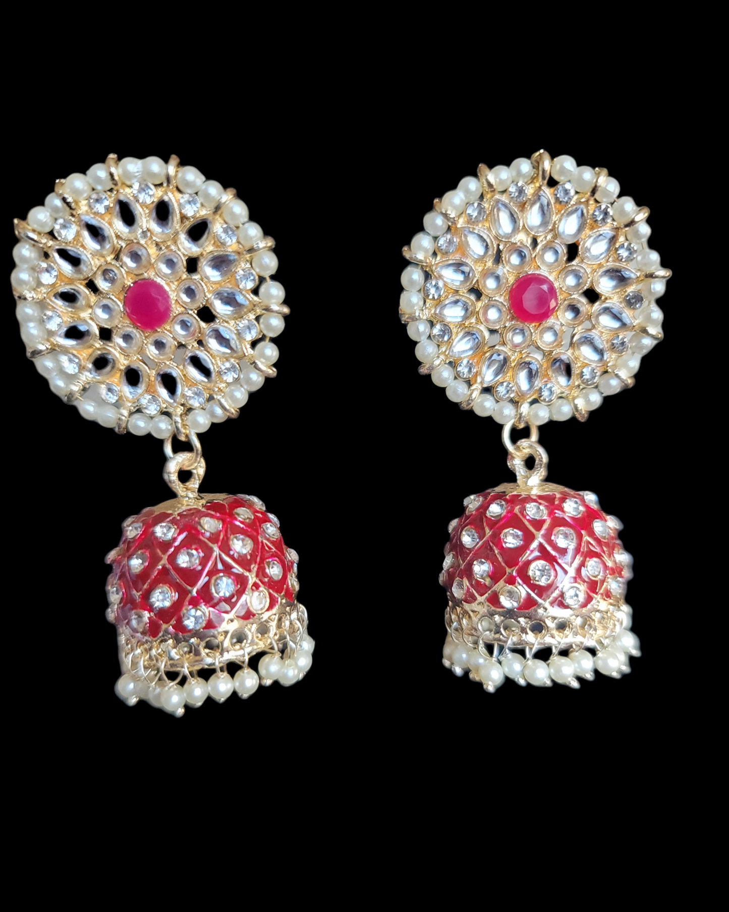 Jaipuri Collections Studded Jhumki Earri gs