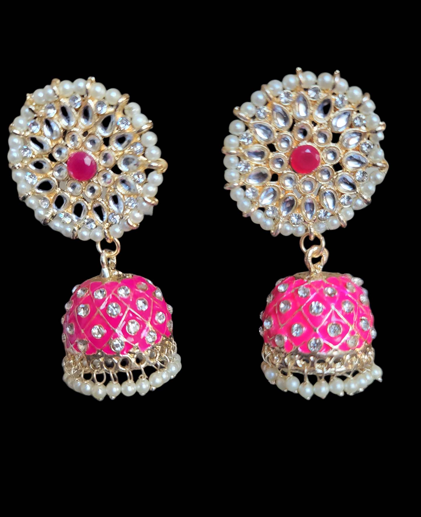 Jaipuri Collections Studded Jhumki Earri gs