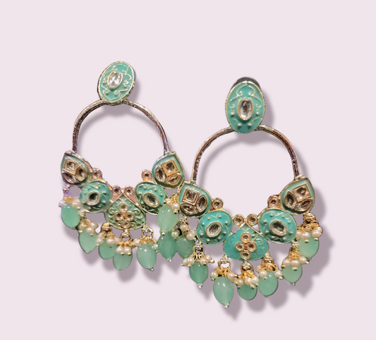 Handmade Meenakari Earrings Pakistani/Indian image 3