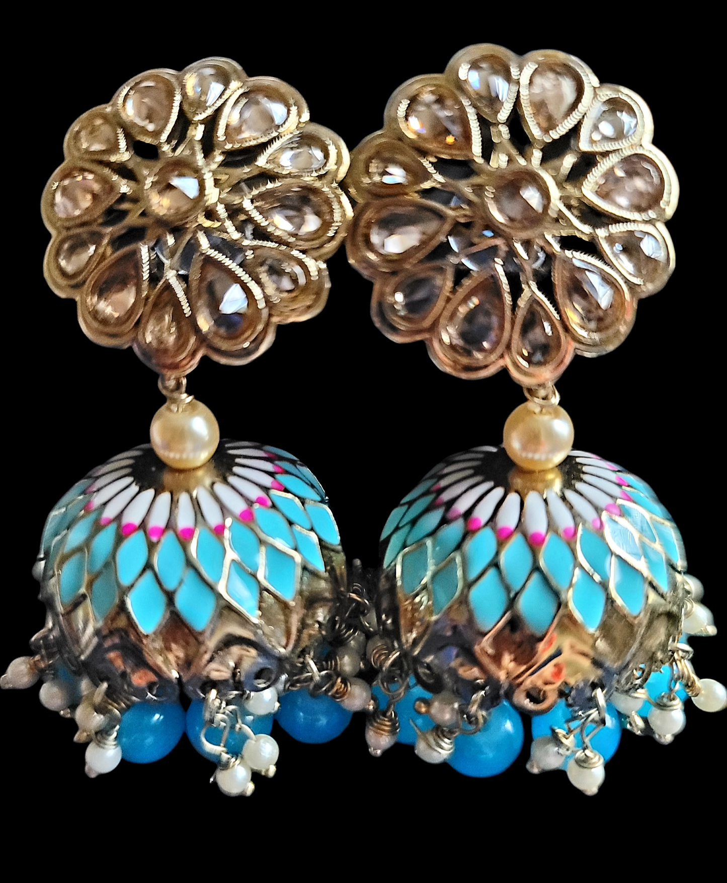 Fancy Meenakari Jhumki Earrings