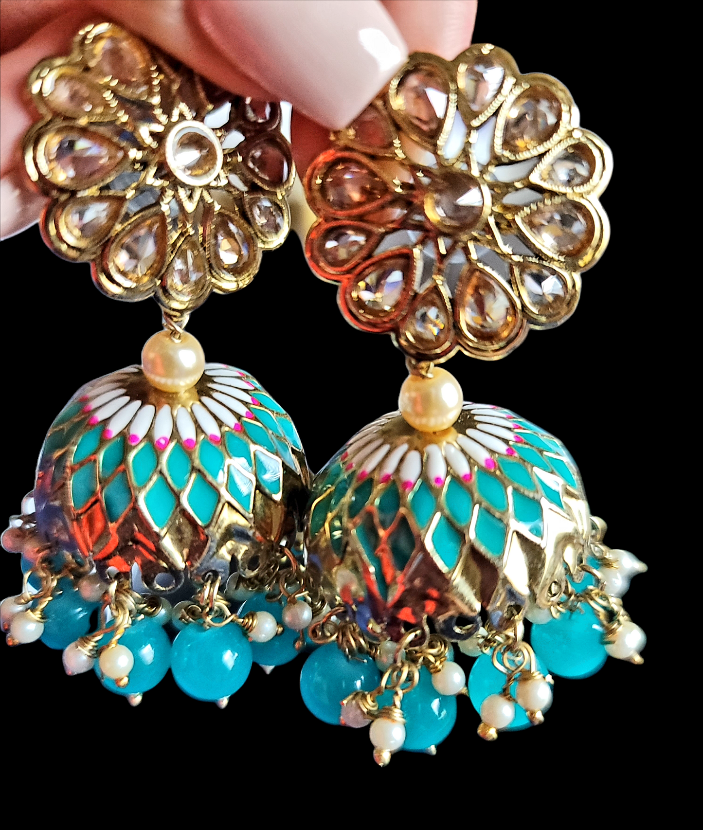 Fancy Meenakari Jhumki Earrings