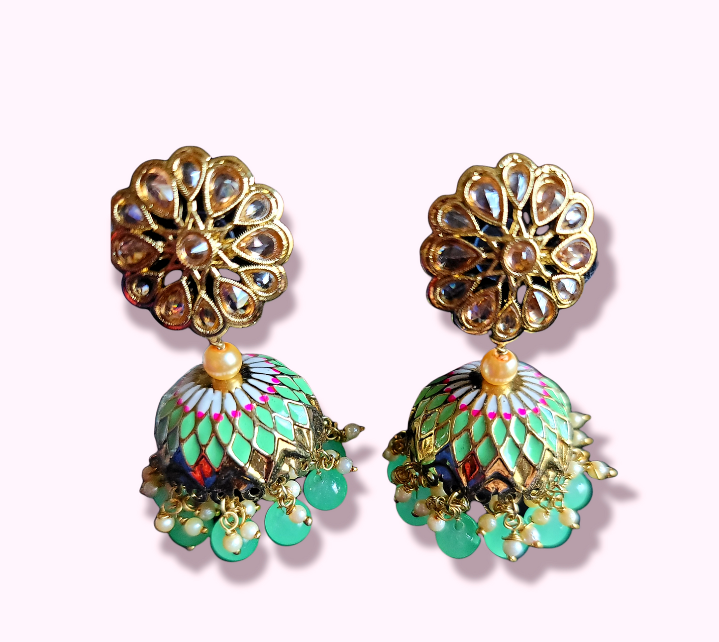 Fancy Meenakari Jhumki Earrings