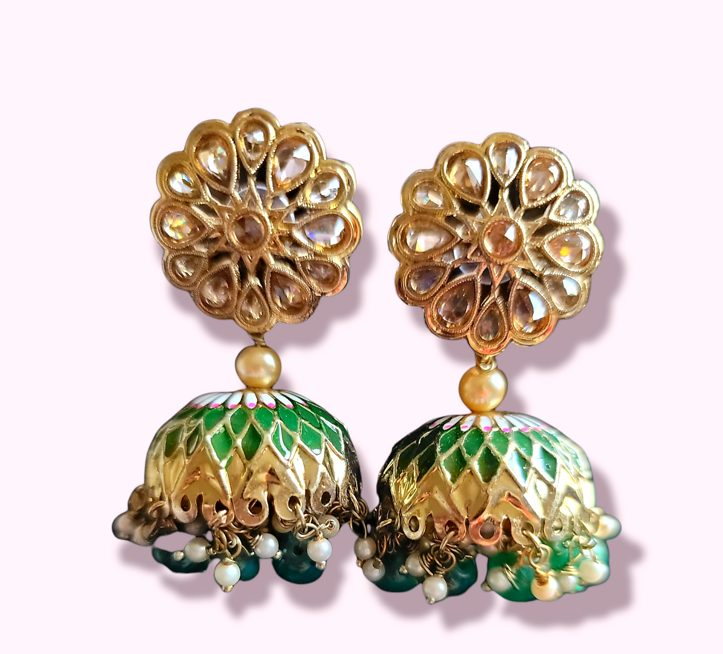 Fancy Meenakari Jhumki Earrings