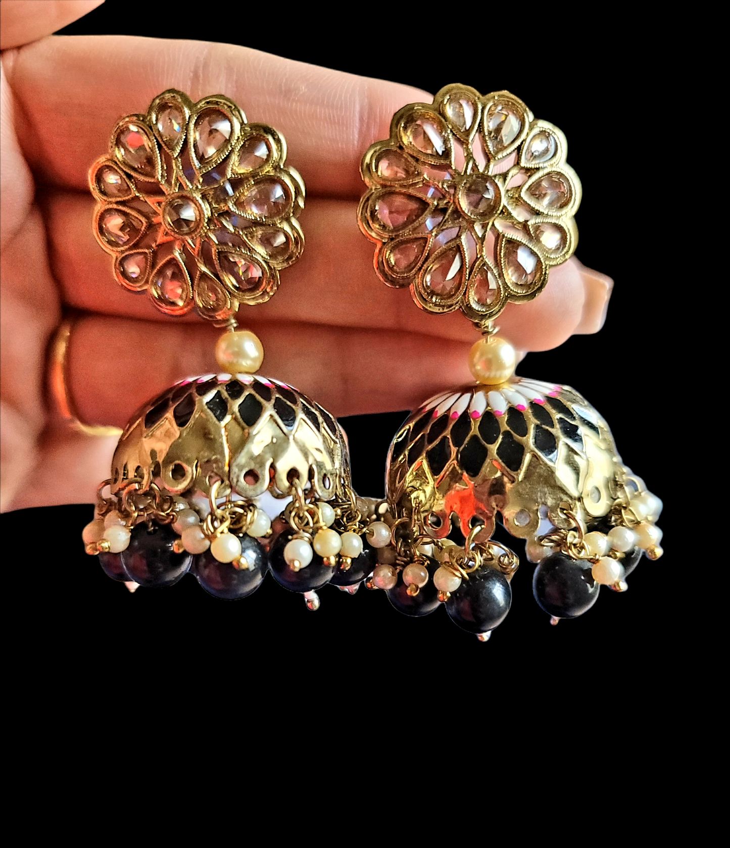 Fancy Meenakari Jhumki Earrings