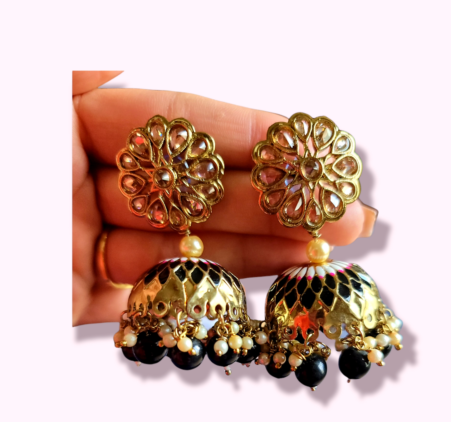 Fancy Meenakari Jhumki Earrings