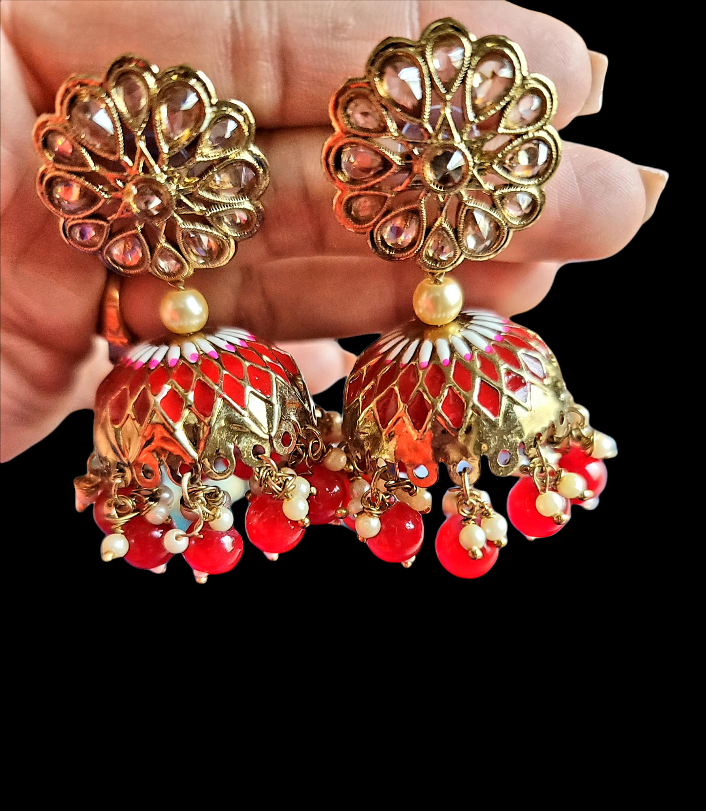 Fancy Meenakari Jhumki Earrings