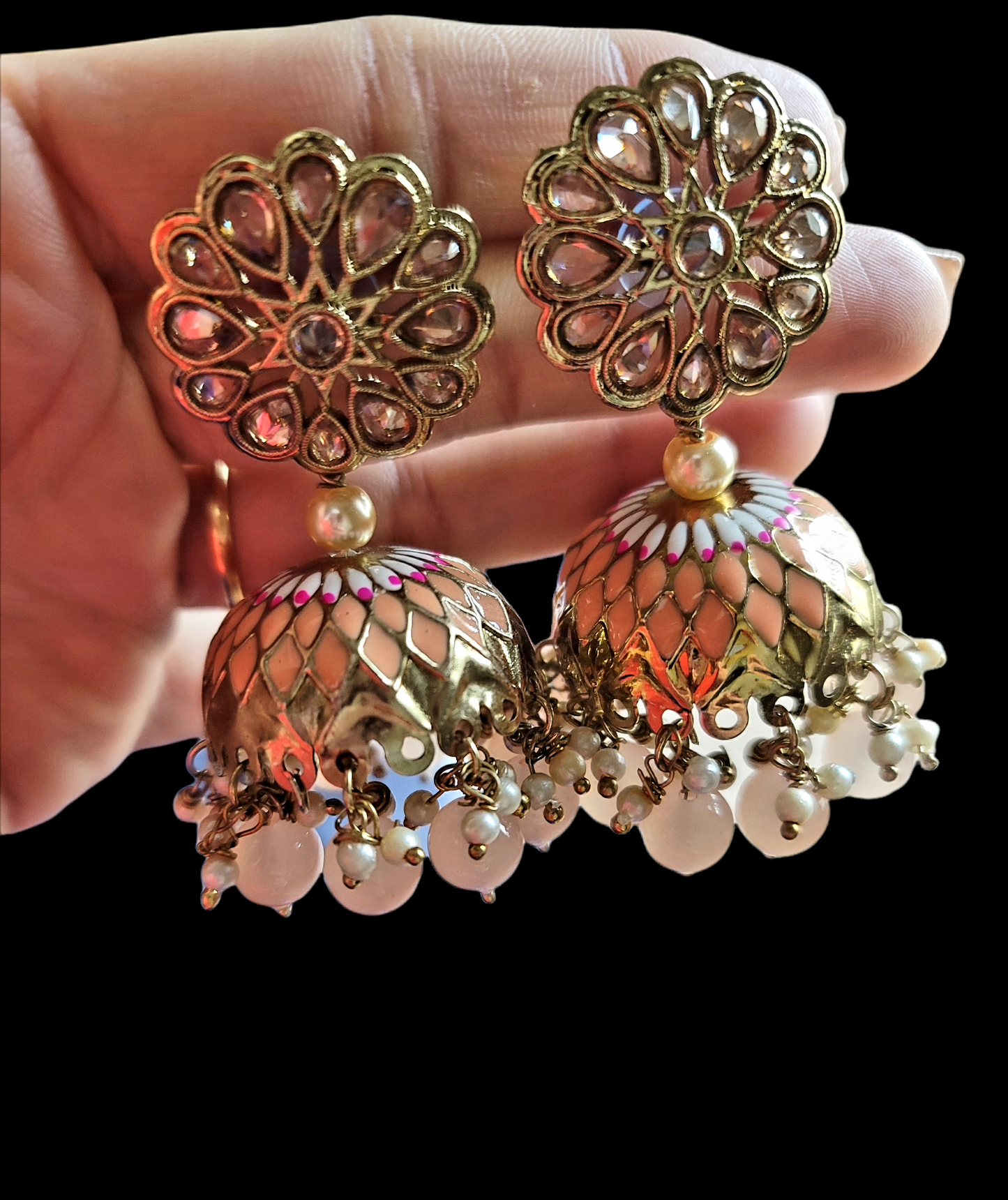 Fancy Meenakari Jhumki Earrings