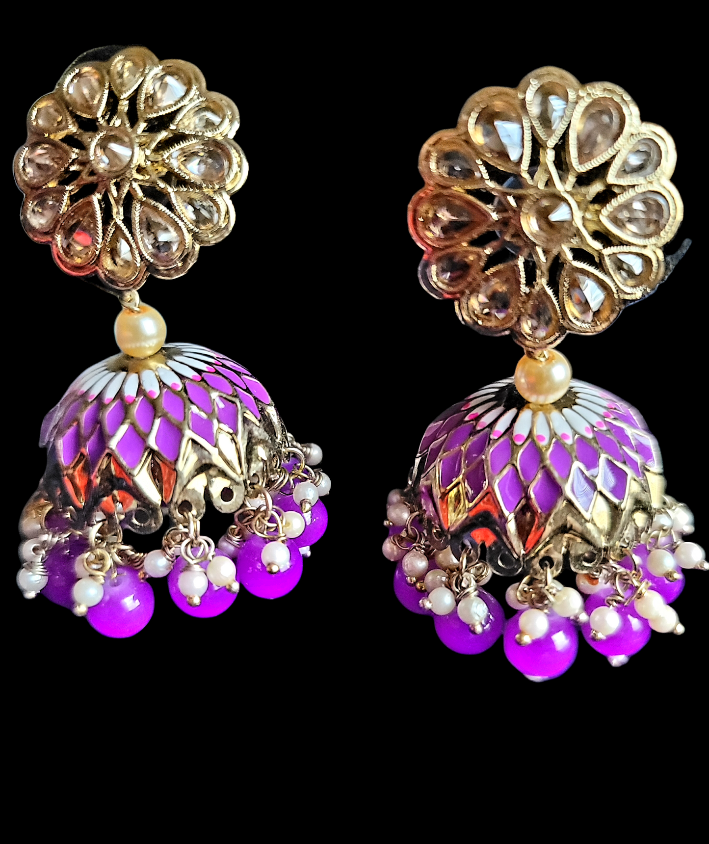 Fancy Meenakari Jhumki Earrings