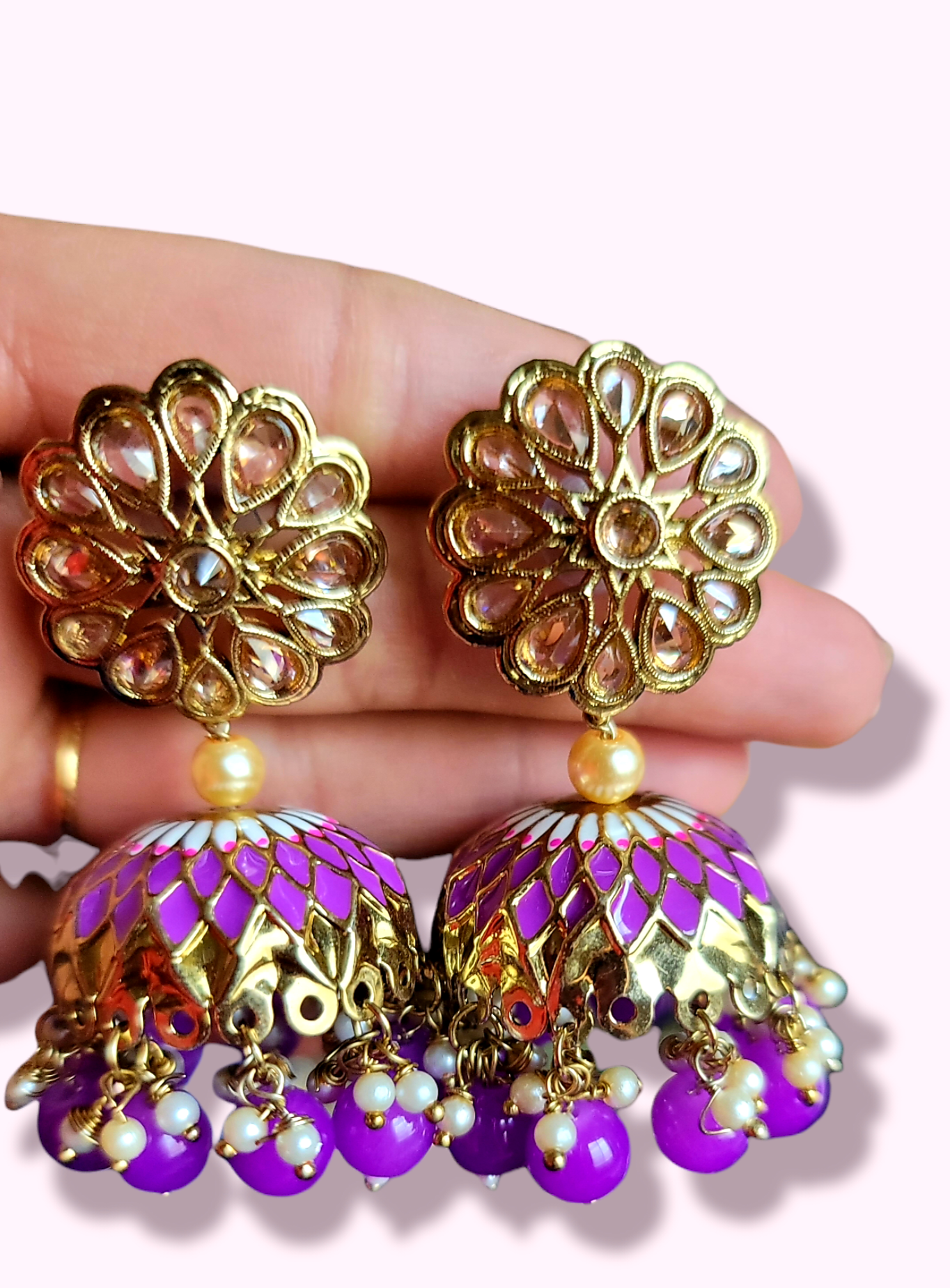 Fancy Meenakari Jhumki Earrings