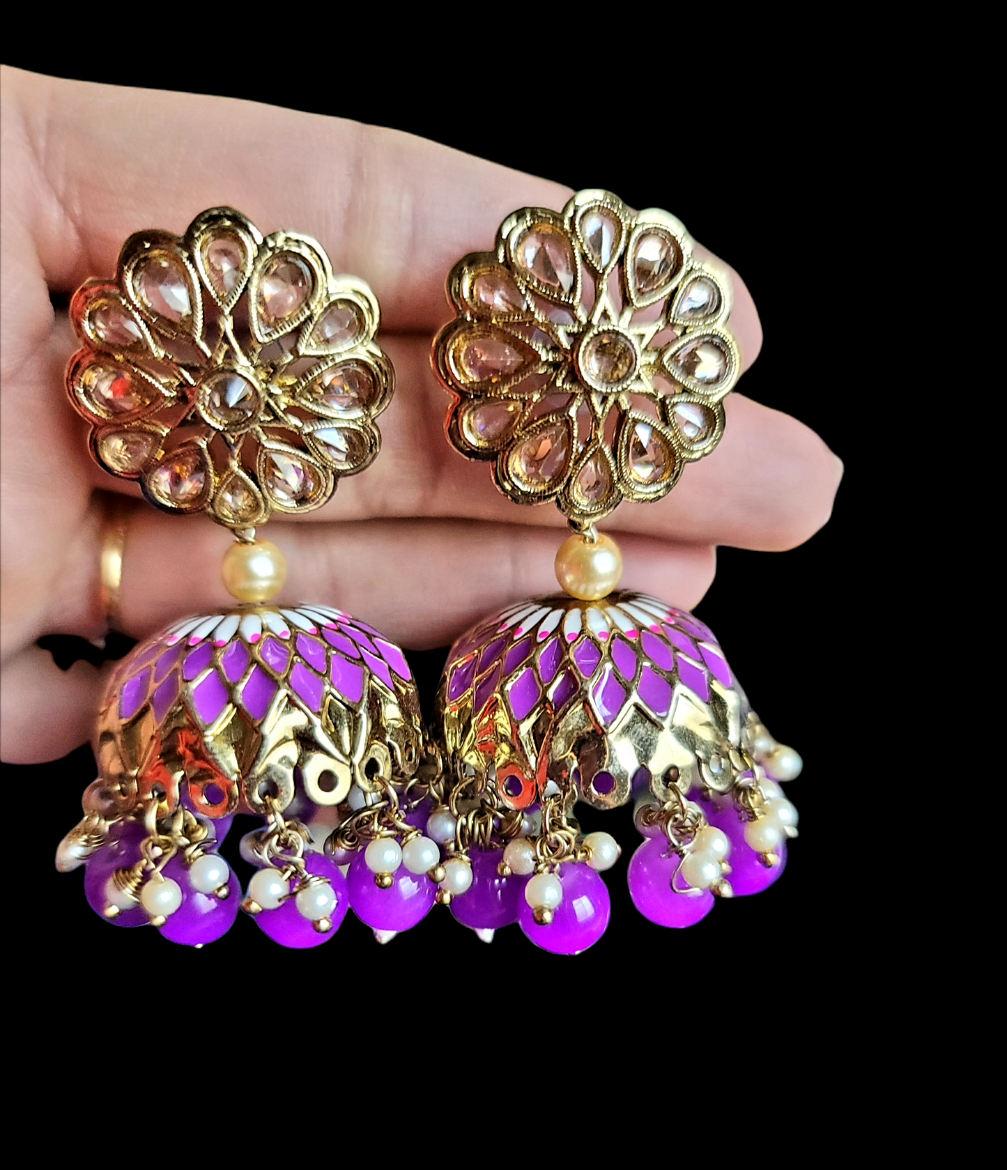 Fancy Meenakari Jhumki Earrings