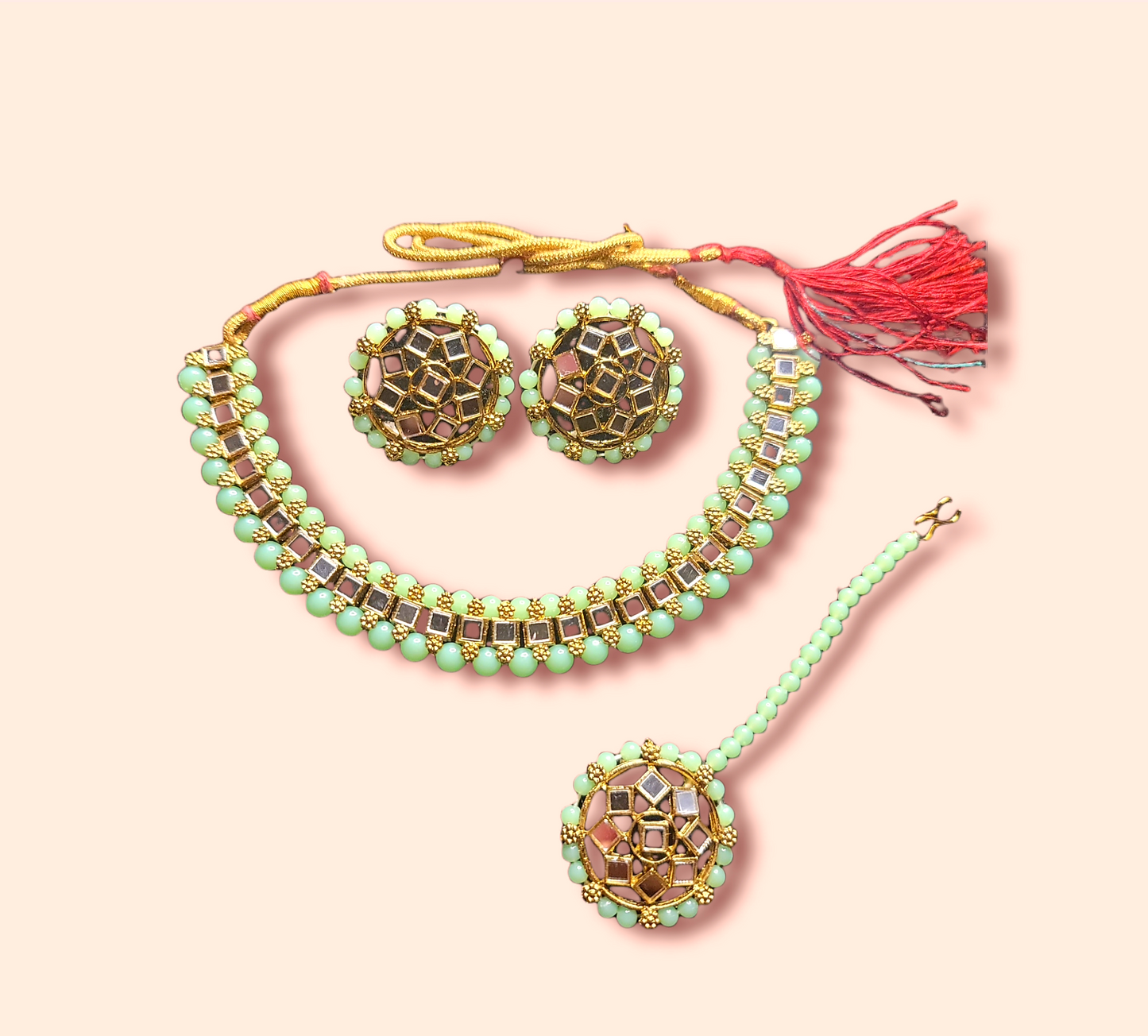 Mirror Stoned Choker Set