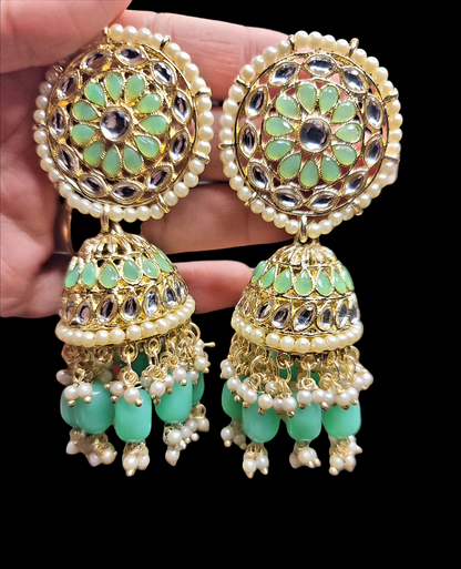 Antique Polki Kundan Jhumki Set