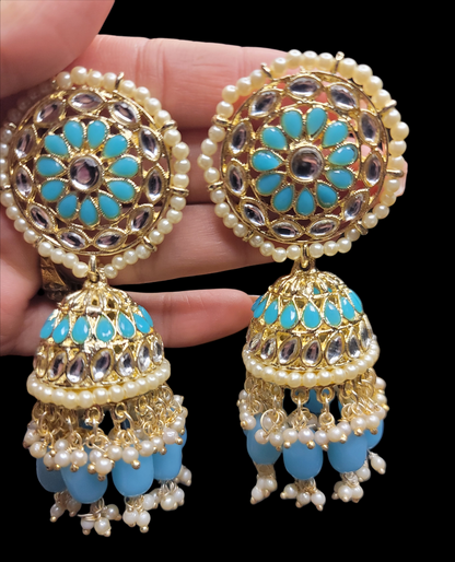 Antique Polki Kundan Jhumki Set