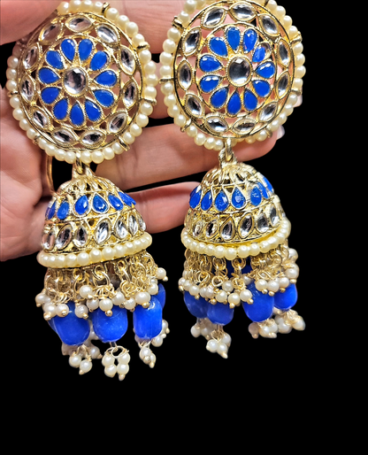 Antique Polki Kundan Jhumki Set