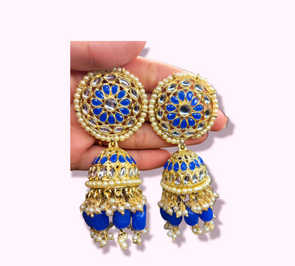 Antique Polki Kundan Jhumki Set