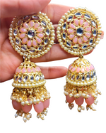 Antique Polki Kundan Jhumki Set