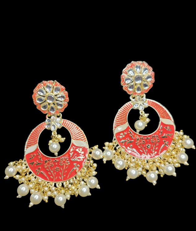 Chandbali Style Meenakari Earrings