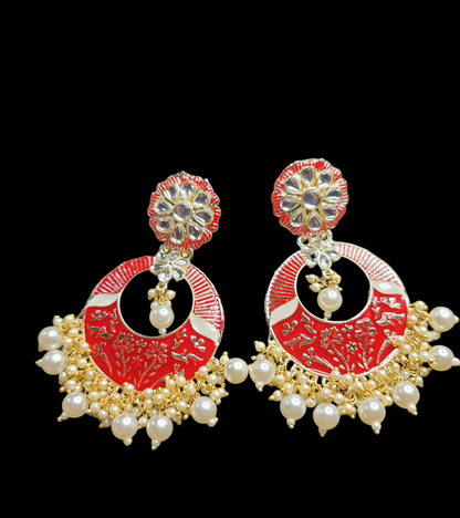 Chandbali Style Meenakari Earrings