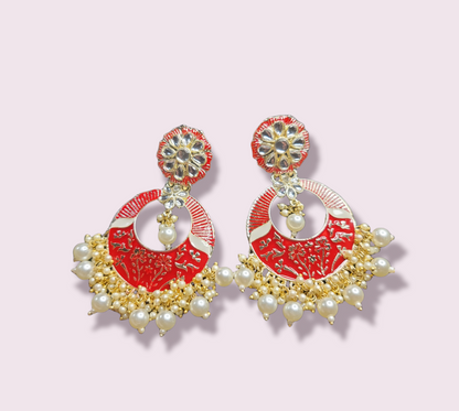 Chandbali Style Meenakari Earrings