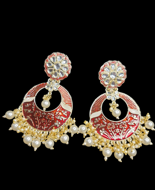 Chandbali Style Meenakari Earrings image 3