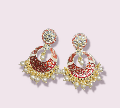 Chandbali Style Meenakari Earrings