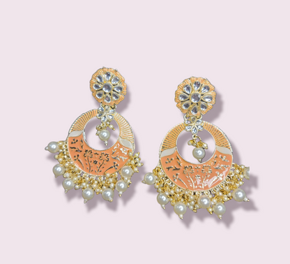 Chandbali Style Meenakari Earrings