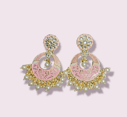 Chandbali Style Meenakari Earrings