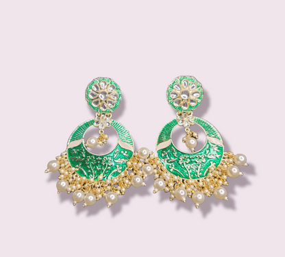Chandbali Style Meenakari Earrings