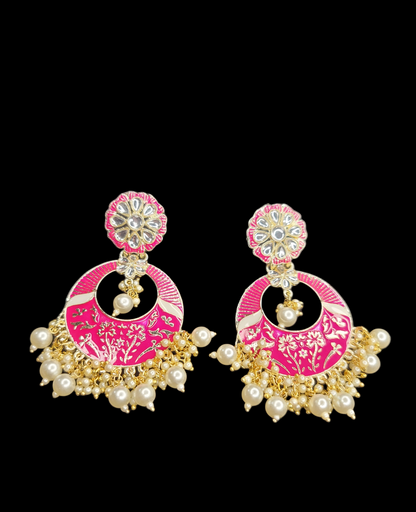 Chandbali Style Meenakari Earrings