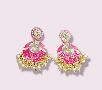 Chandbali Style Meenakari Earrings