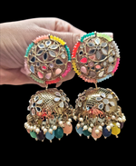 High Quality Mirror Jhumki Earrings (Round)