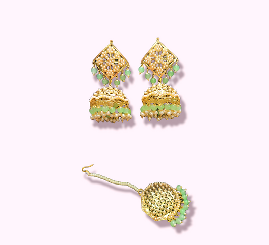 Jadau Pearl Earrings Set (Very Lightweight) image 3
