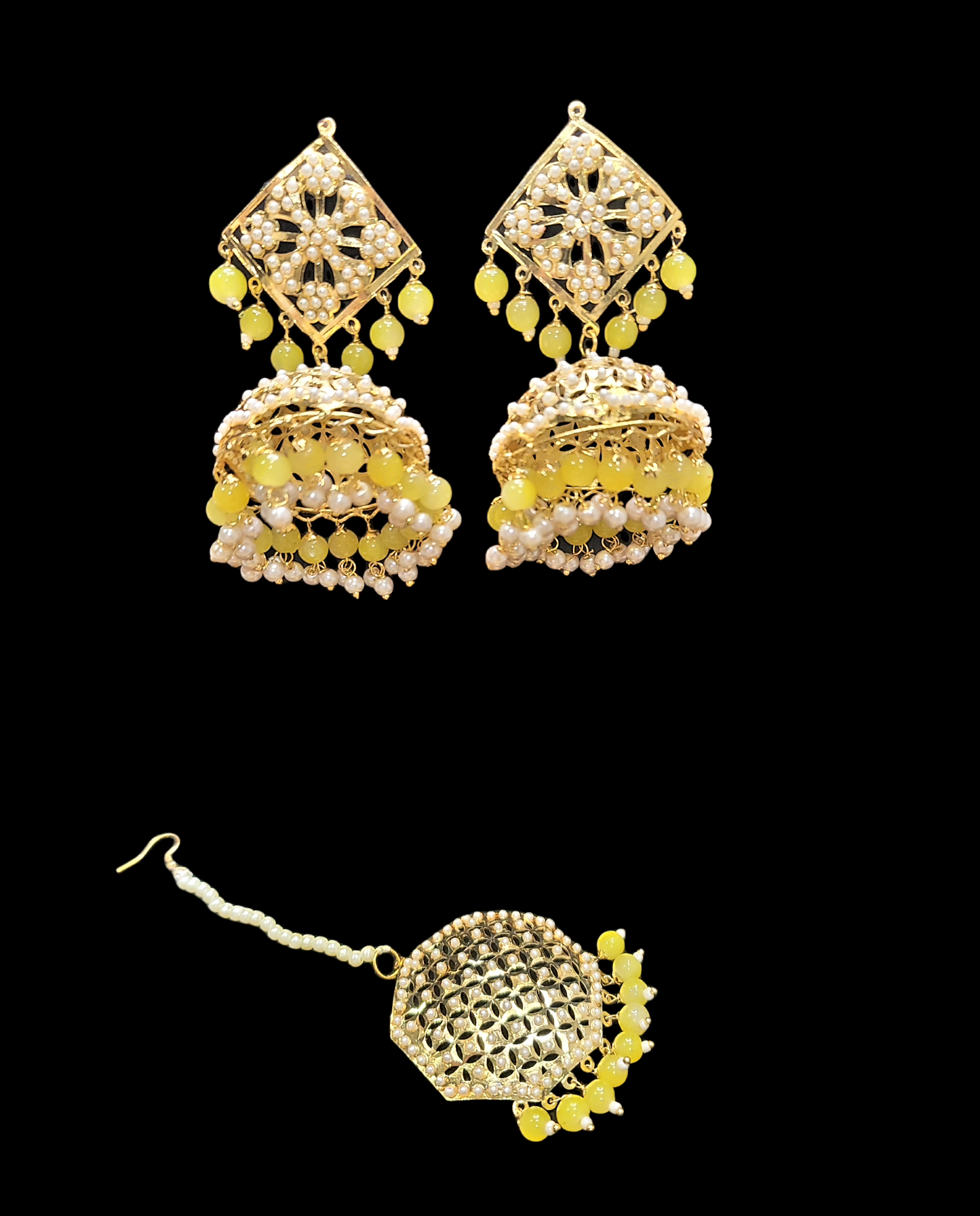 Jadau Pearl Earrings Set (Very Lightweight)