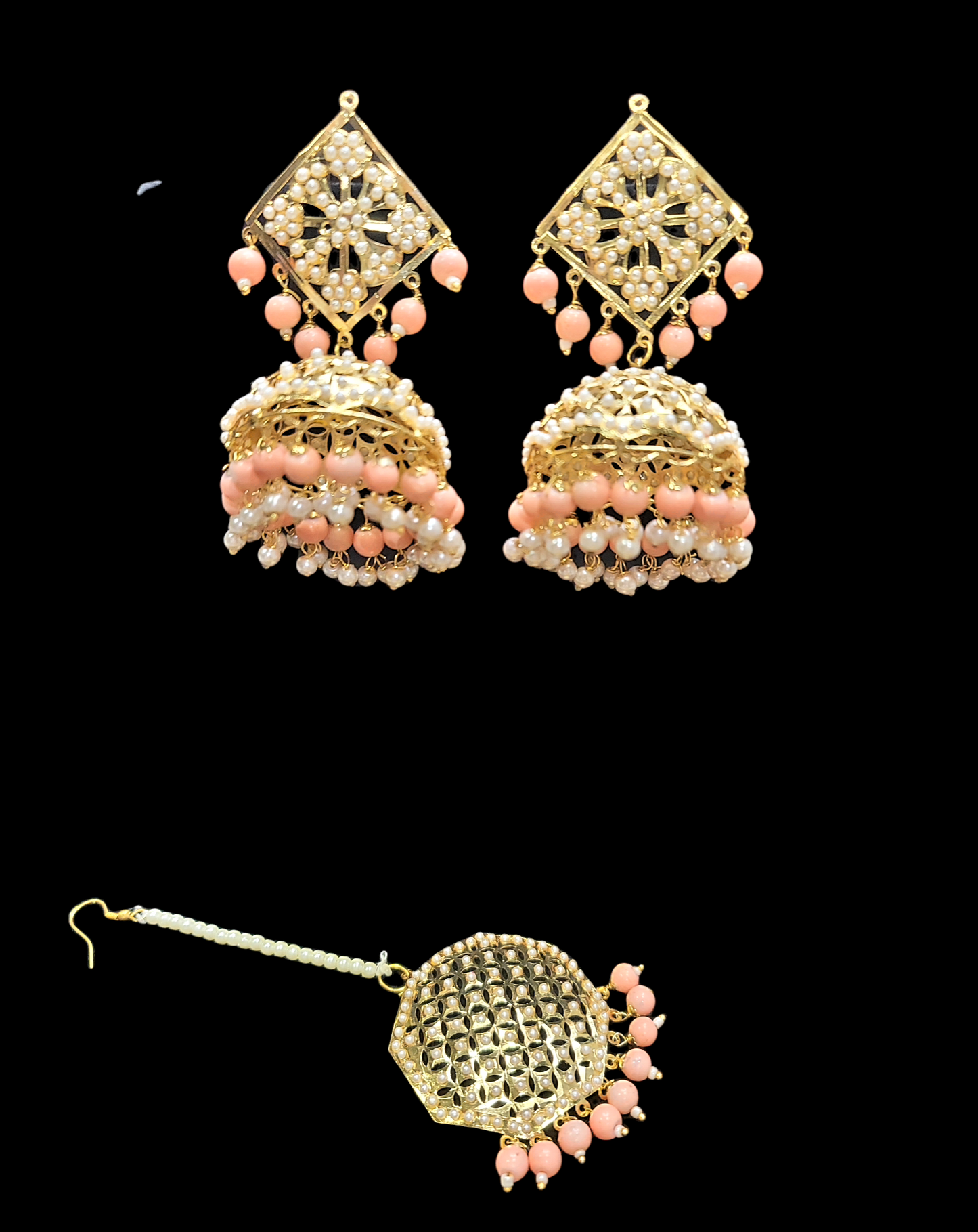 Jadau Pearl Earrings Set (Very Lightweight)