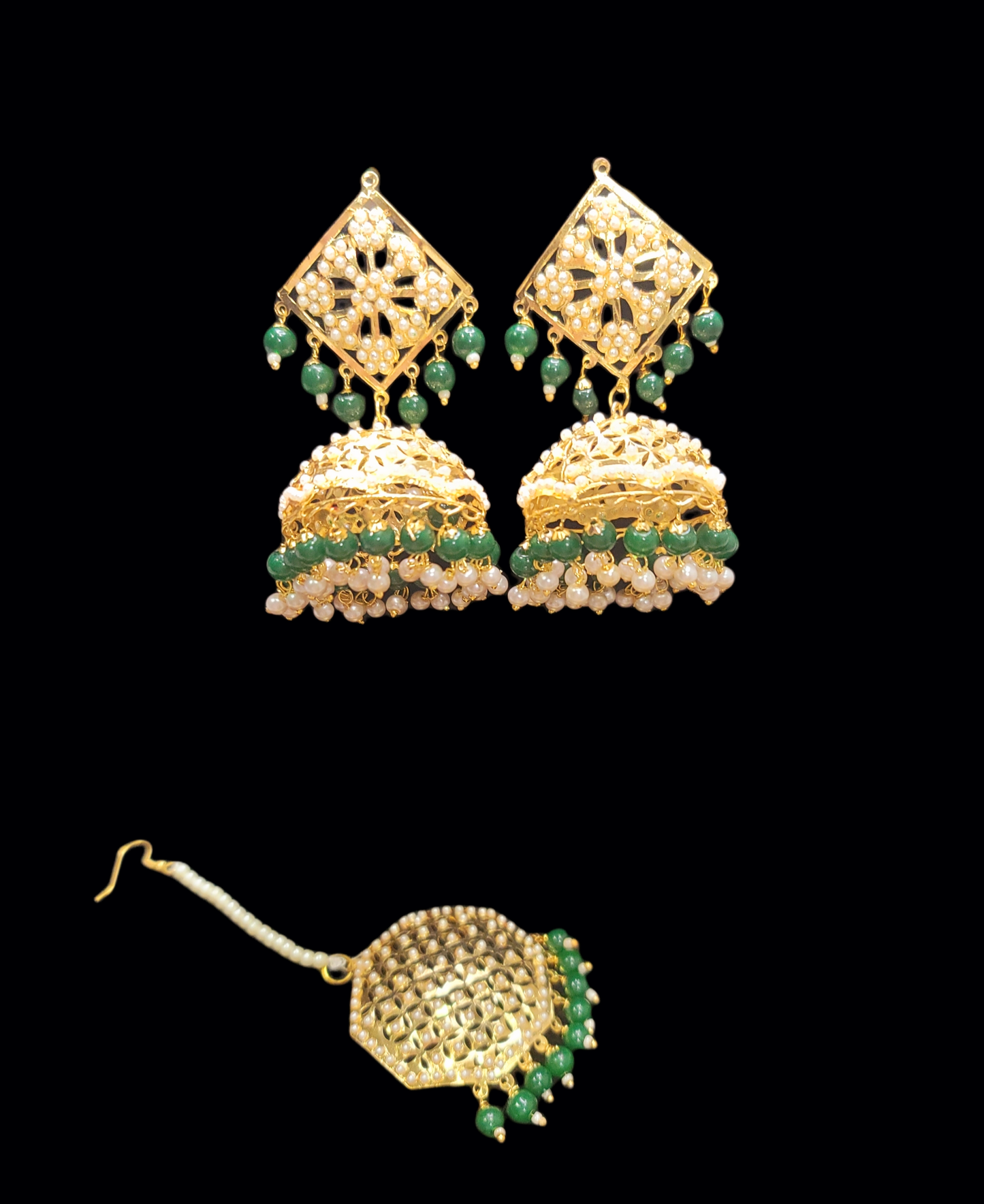 Jadau Pearl Earrings Set (Very Lightweight)