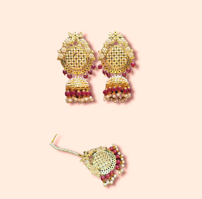 Jadau Pearl Earrings Set (Very Lightweight)