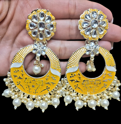 Chandbali Style Meenakari Earrings