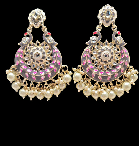 Meenakari Chandbali Earrings image 3