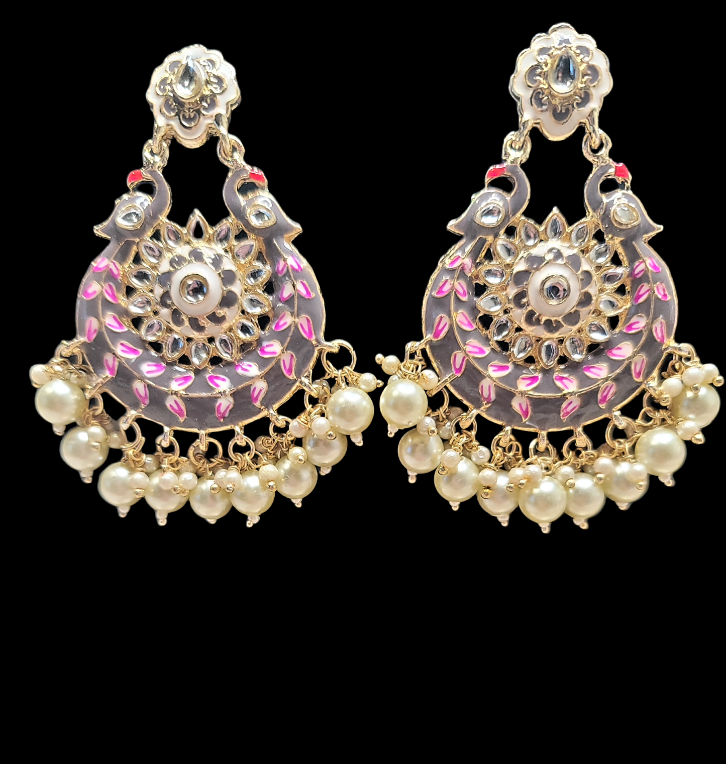 Meenakari Chandbali Earrings