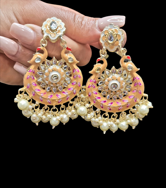 Meenakari Chandbali Earrings