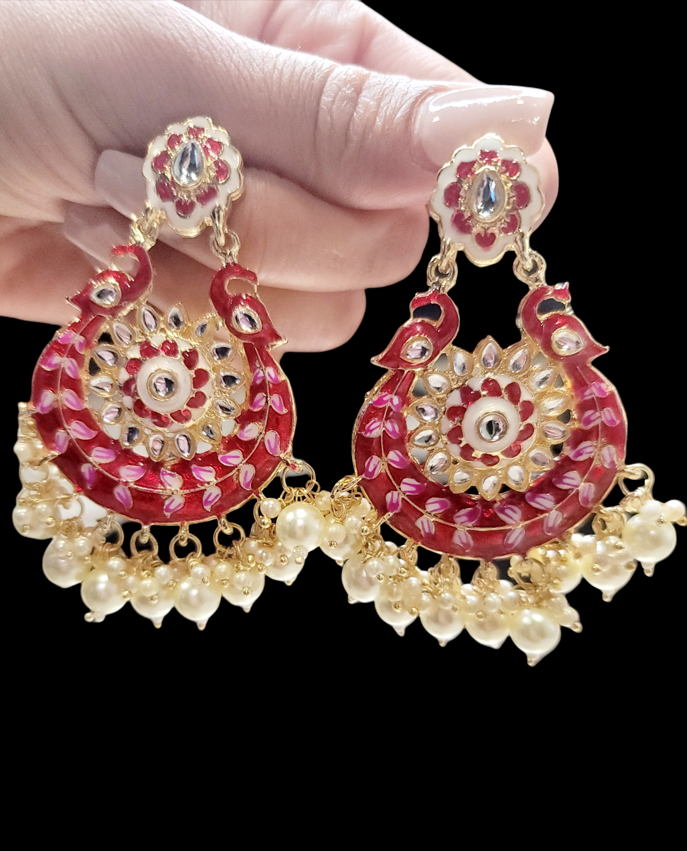 Meenakari Chandbali Earrings