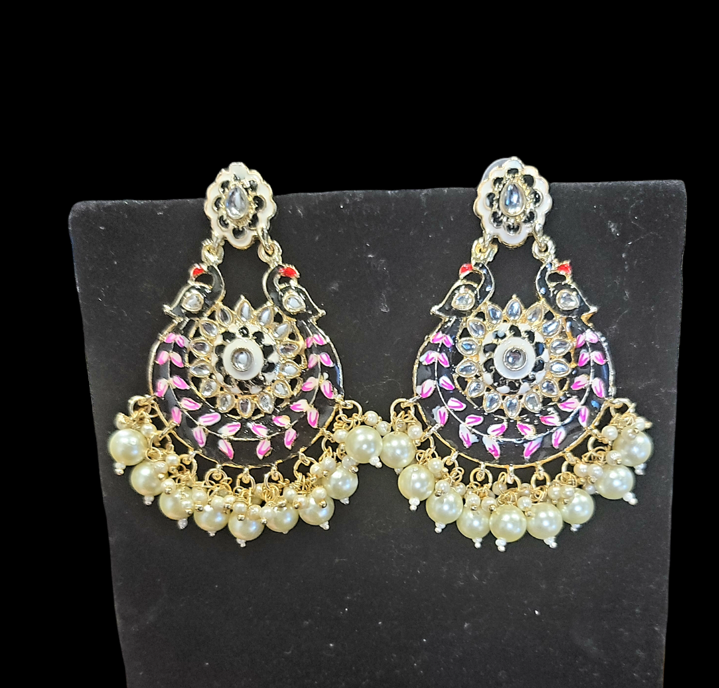 Meenakari Chandbali Earrings