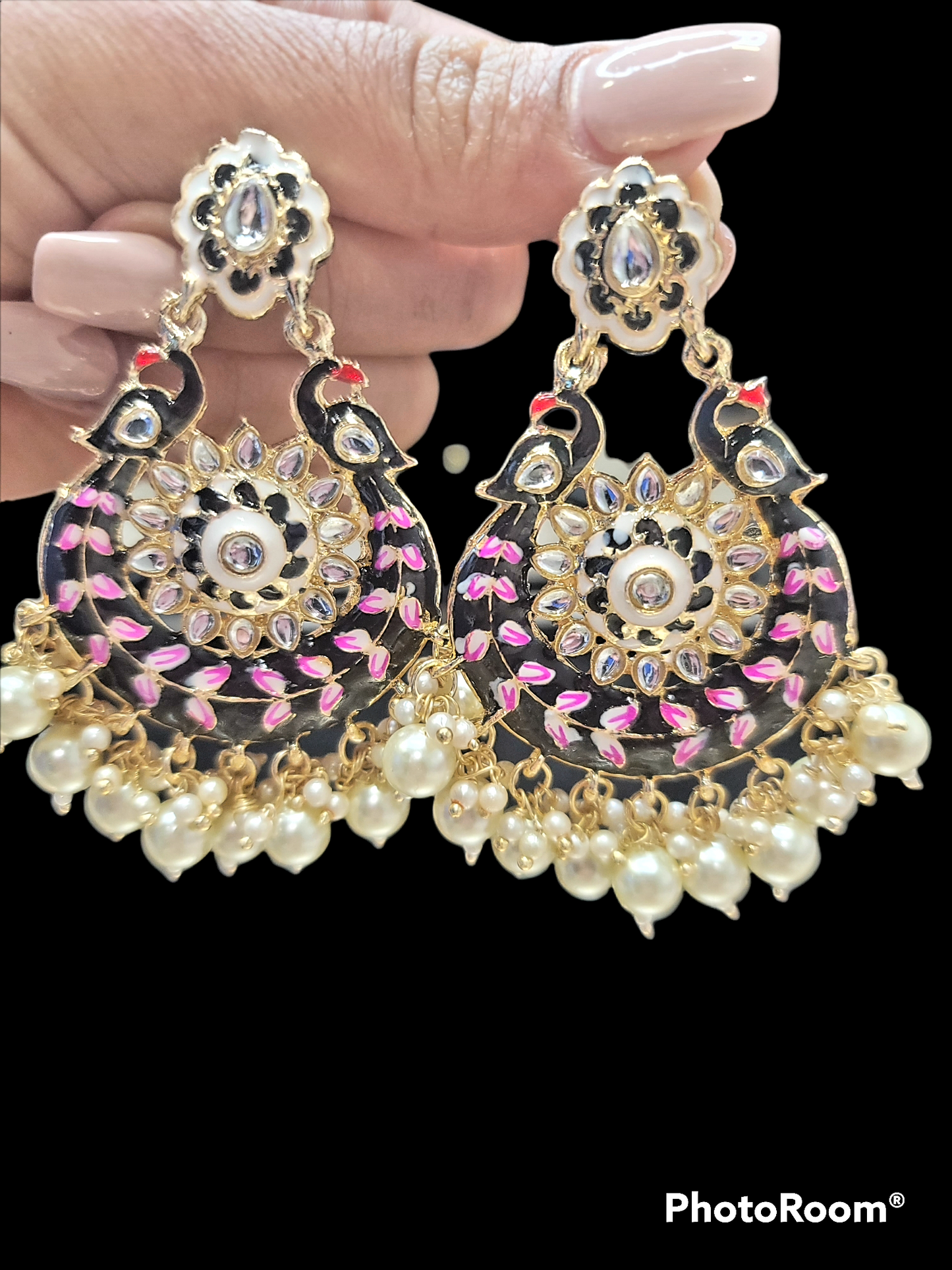 Meenakari Chandbali Earrings