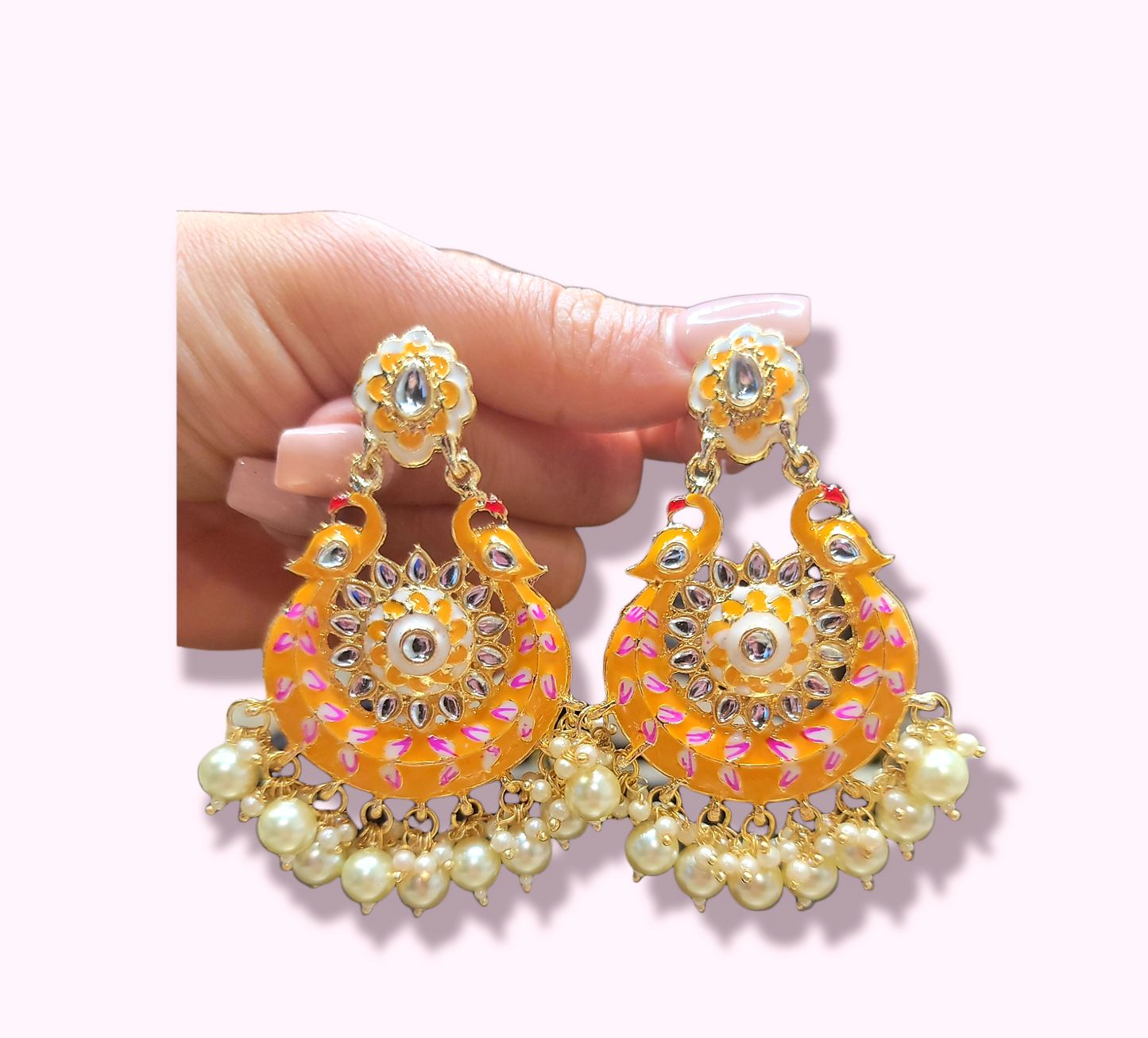 Meenakari Chandbali Earrings